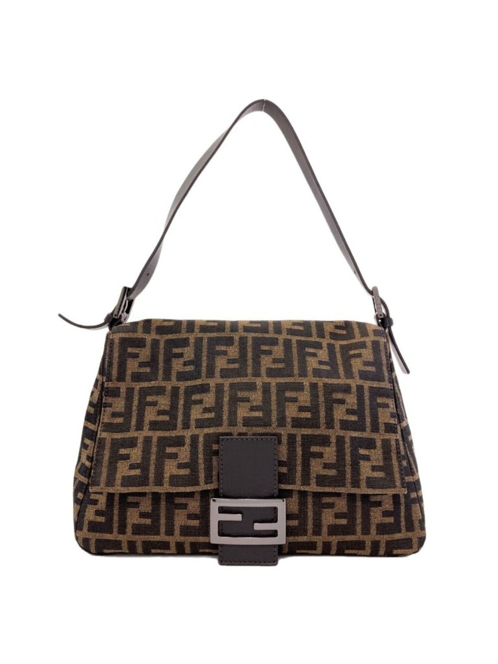Fendi Zucca Pattern Mamma Bucket Shoulder Bag Canvas